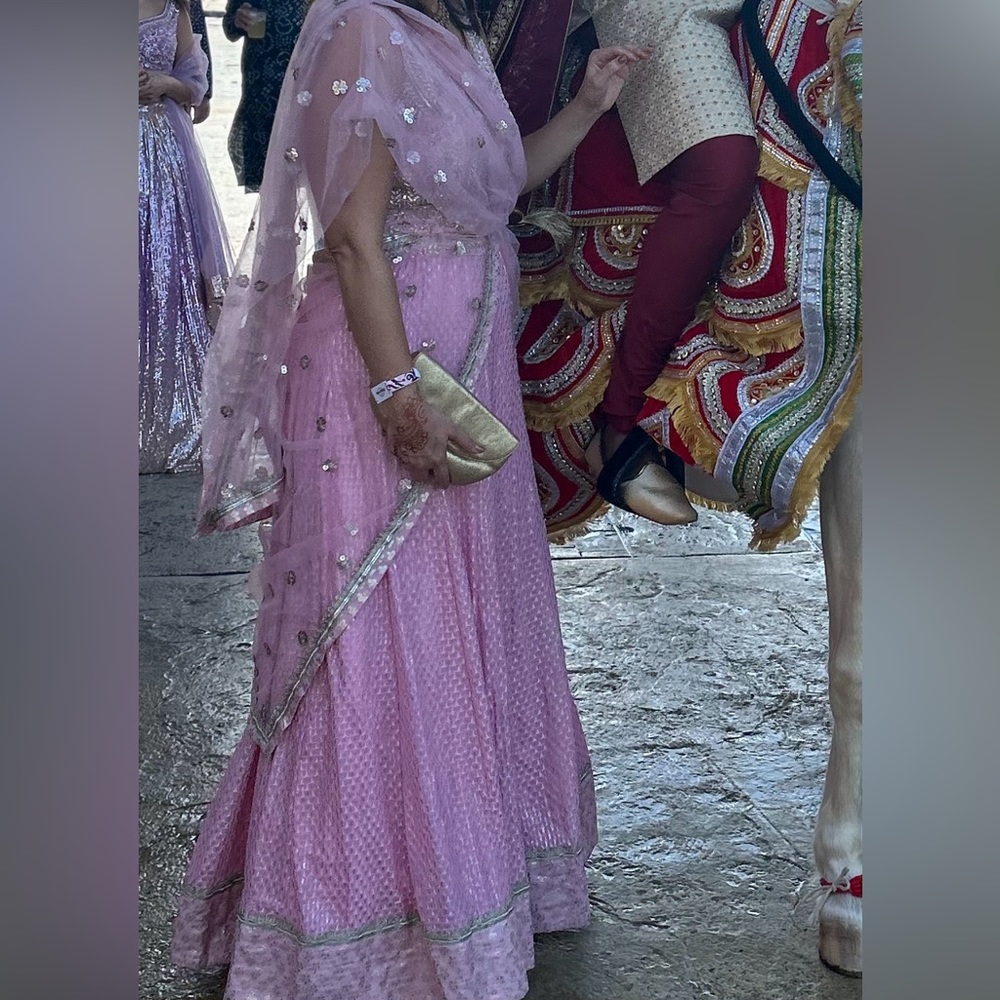 Pink Lehenga + Blouse + Dupatta for Indian Wedding